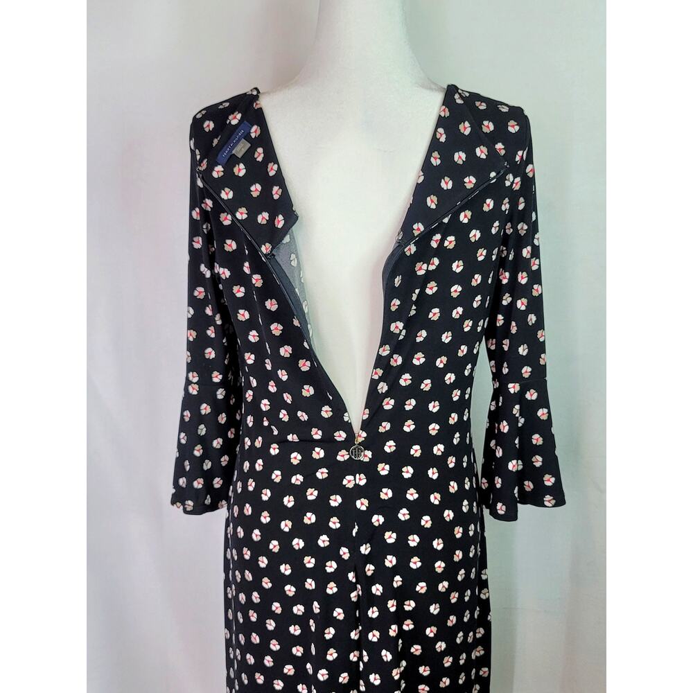 Floral TOMMY HILFIGER A-Line 3/4 Sleeve Dress Size 6 Bell or Flutter Sleeve - Picture 7 of 9